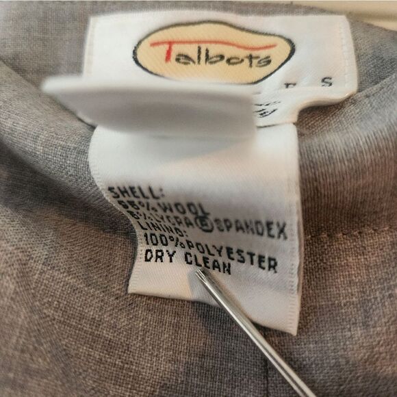 Talbots 12P Light Gray Full Length Lined Pockets 95% Wool Women’s Pants - Picture 3 of 6